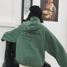 Load image into Gallery viewer, Hoodies Women Thicker Plus Velvet Warm Soft Letter Printed Simple All match Pockets Leisure Pullovers Womens Trendy Sweatshirts