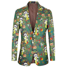 Load image into Gallery viewer, mens jacket slim fit Halloween print floral Men suits blazer euro plus size 4XL Tuxedo prom men clothing