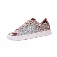 Load image into Gallery viewer, Spring Women Sneakers Casual Flat lace-Up Bling Glitter Shining Green Beautiful Vulcanized Shoes Woman