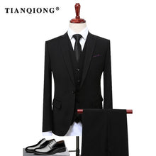 Load image into Gallery viewer, Suits Wedding Groom Plus Size 4XL 3 Pieces(Jacket+Vest+Pant) Slim Fit Casual Tuxedo Suit Male
