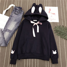 Load image into Gallery viewer, Women Cute Bunny Hoodie Long Sleeve Hoodie Lovely Female Rabbit Hoody Sweatshirts Loose Size Lovely Cotton Treetwear