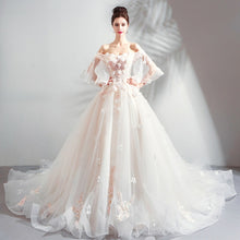 Load image into Gallery viewer, Luxury Wedding Dress The Bride Sweetheart Lace Appliques A-line Beading Sweep Train Wedding Gown Wedding Dress