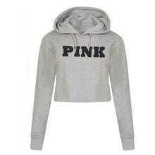 Load image into Gallery viewer, Women Oversized Hoodies Jumper Sweatshirt Female Pink Cropped Top 2017 Winter Kawaii Harajuku Letter Loose Pullover