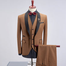 Load image into Gallery viewer, Wedding Suits For Men Shawl Collar 3 Pieces Slim Fit Burgundy Suit Mens Royal Blue Tuxedo Jacket