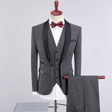 Load image into Gallery viewer, Wedding Suits For Men Shawl Collar 3 Pieces Slim Fit Burgundy Suit Mens Royal Blue Tuxedo Jacket