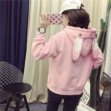 Load image into Gallery viewer, Women Cute Bunny Hoodie Long Sleeve Hoodie Lovely Female Rabbit Hoody Sweatshirts Loose Size Lovely Cotton Treetwear