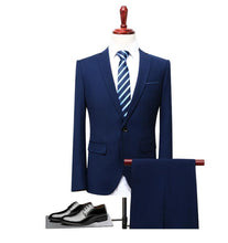 Load image into Gallery viewer, Suits Wedding Groom Plus Size 4XL 3 Pieces(Jacket+Vest+Pant) Slim Fit Casual Tuxedo Suit Male