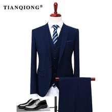 Load image into Gallery viewer, Suits Wedding Groom Plus Size 4XL 3 Pieces(Jacket+Vest+Pant) Slim Fit Casual Tuxedo Suit Male