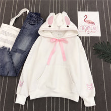 Load image into Gallery viewer, Women Cute Bunny Hoodie Long Sleeve Hoodie Lovely Female Rabbit Hoody Sweatshirts Loose Size Lovely Cotton Treetwear