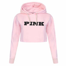 Load image into Gallery viewer, Women Oversized Hoodies Jumper Sweatshirt Female Pink Cropped Top 2017 Winter Kawaii Harajuku Letter Loose Pullover